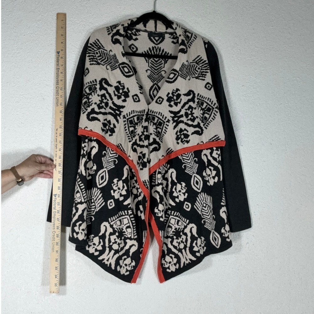 THML Black Cream Geometric print Cardigan - S - Tribal Print  Open Front - Picture 3 of 13